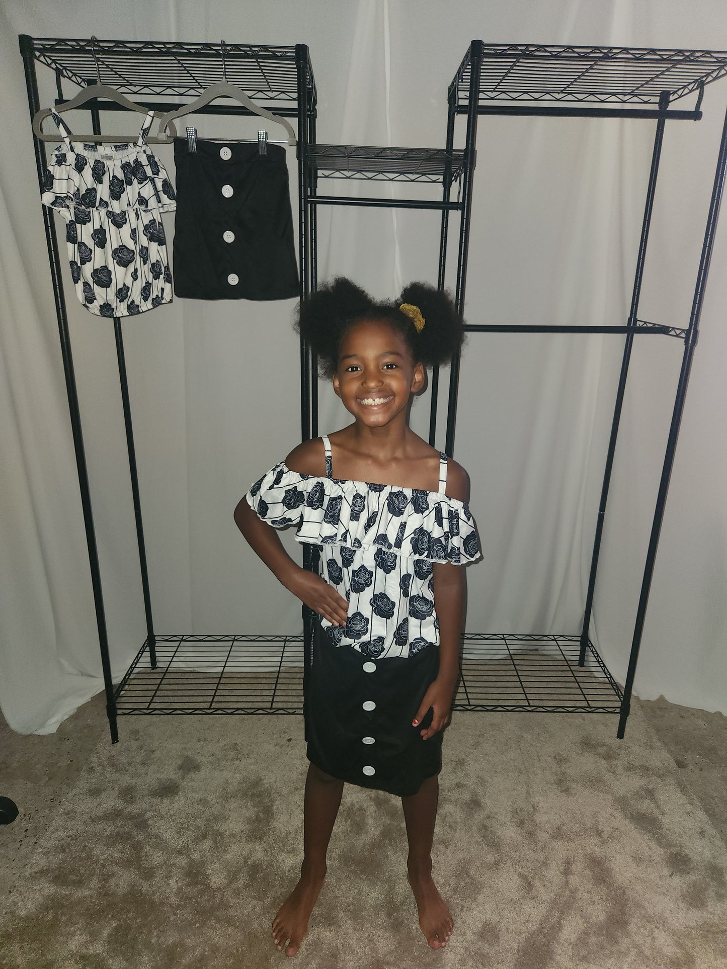 Black & White Rose Outfit