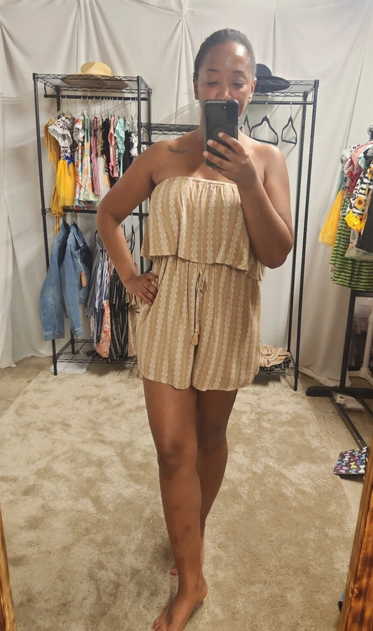 Deloris Romper (Tan)